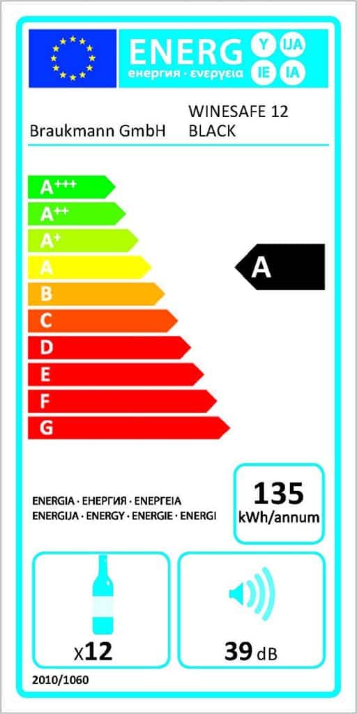 classe energetica caso 624 wine safe 12