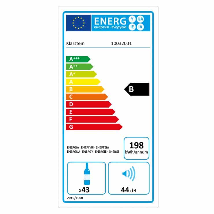 Klarstein Vinovilla Duo43 consumo energetico classe B